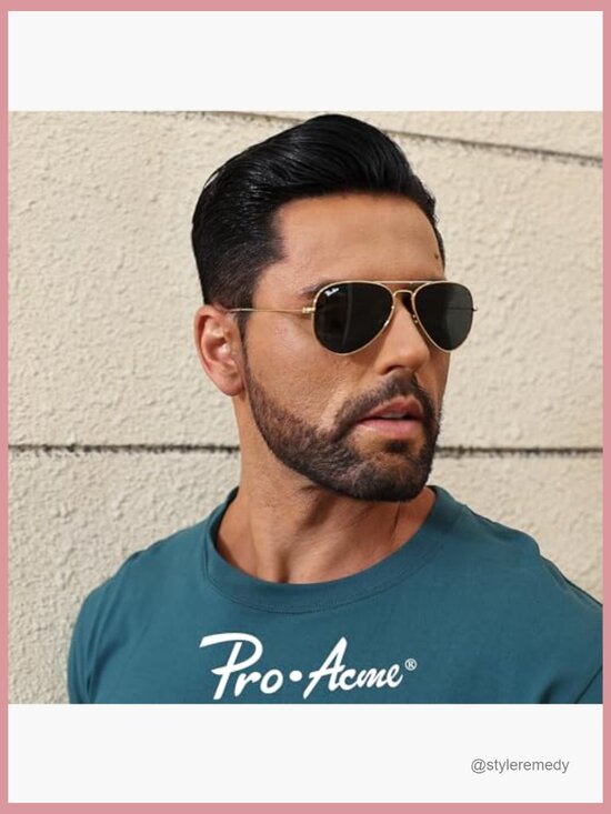 Small Aviator Sunglasses with Glass Lenses and Metal Frame UV400 Protection main image 4